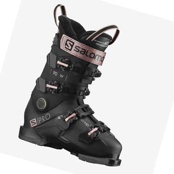 Salomon S/PRO 90 Síbakancs Női Fekete Arany | HU 3555JPQ